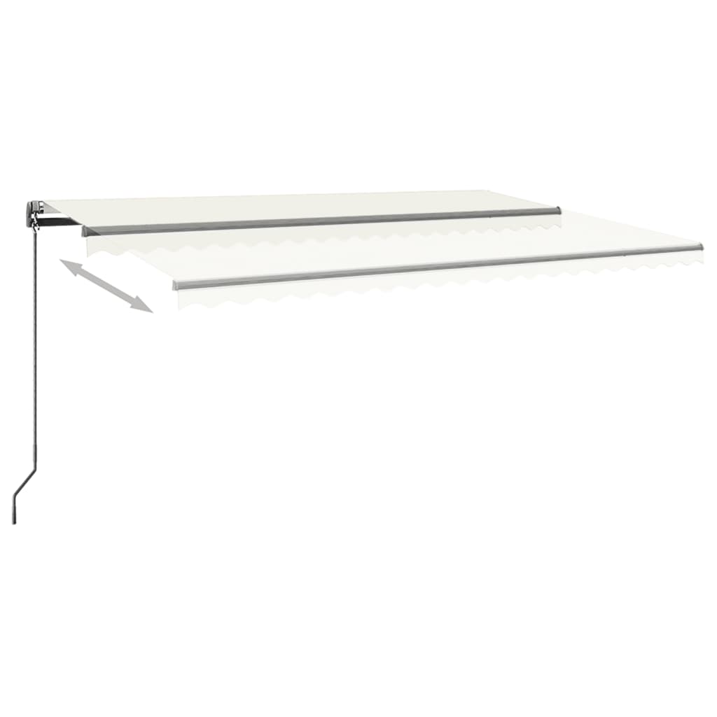 vidaXL Copertină autonomă retractabilă automat, crem, 500x350 cm vidaXL Copertină autonomă retractabilă automat, crem, 500x350 cm