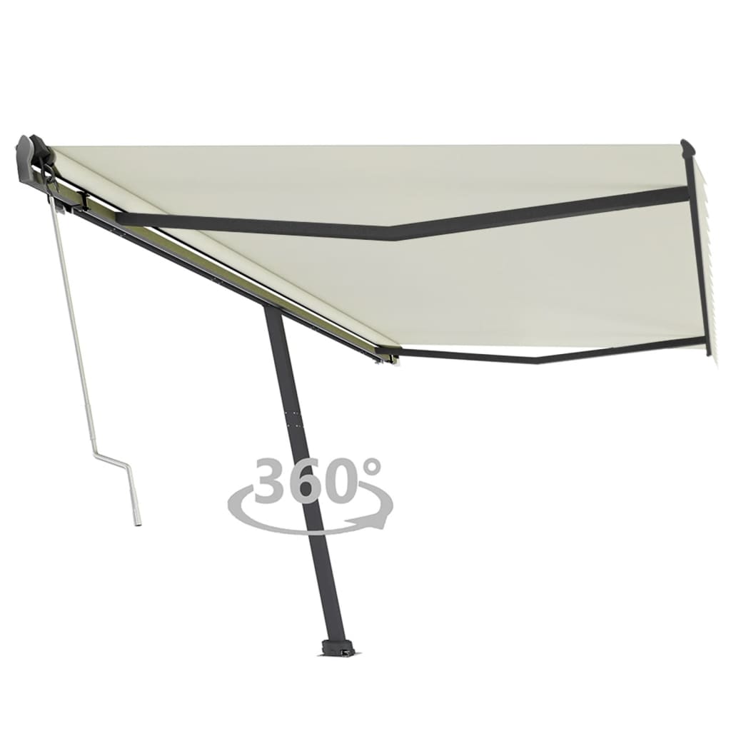 vidaXL Copertină autonomă retractabilă automat, crem, 500x350 cm vidaXL Copertină autonomă retractabilă automat, crem, 500x350 cm