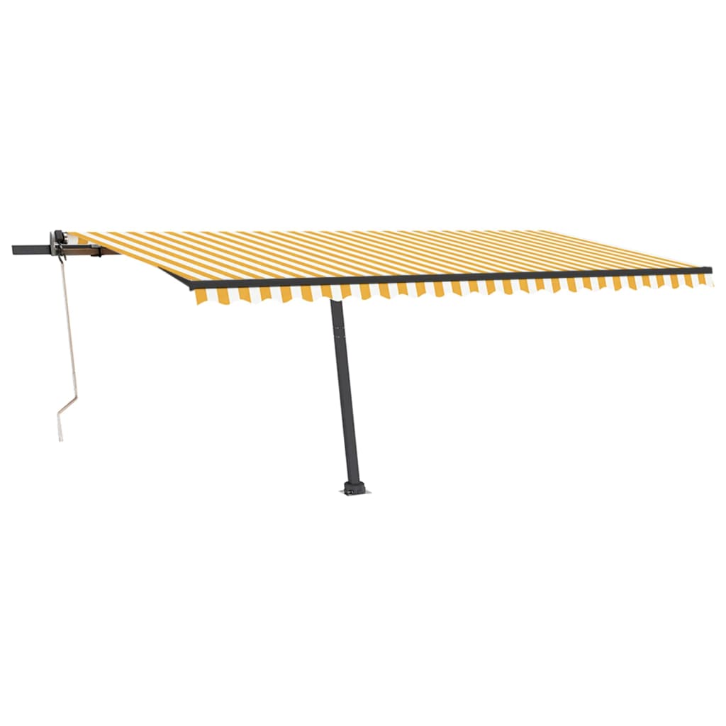 vidaXL Copertină autonomă retractabilă automat galben&alb 500x350 cm vidaXL Copertină autonomă retractabilă automat galben&alb 500x350 cm