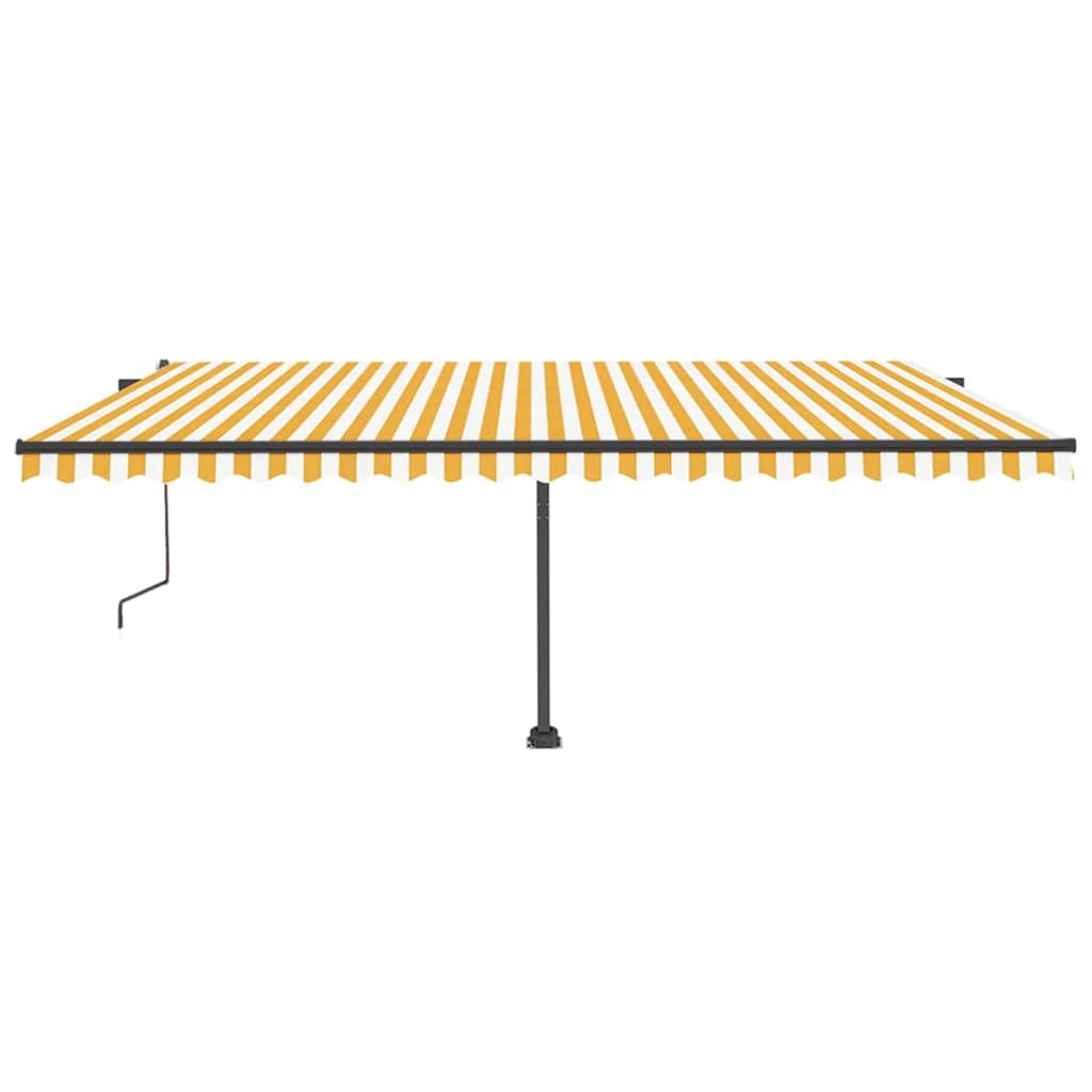 vidaXL Copertină autonomă retractabilă automat galben&alb 500x350 cm vidaXL Copertină autonomă retractabilă automat galben&alb 500x350 cm