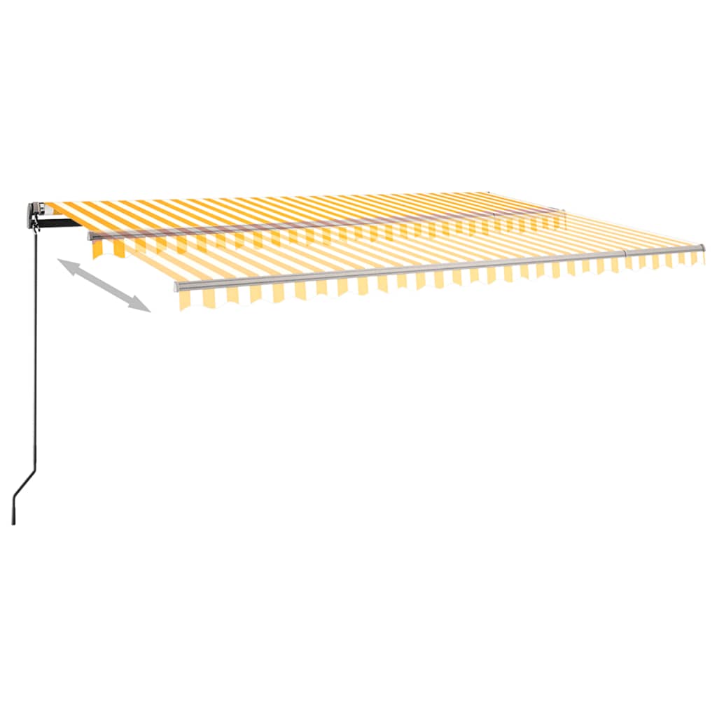 vidaXL Copertină autonomă retractabilă automat galben&alb 500x350 cm vidaXL Copertină autonomă retractabilă automat galben&alb 500x350 cm