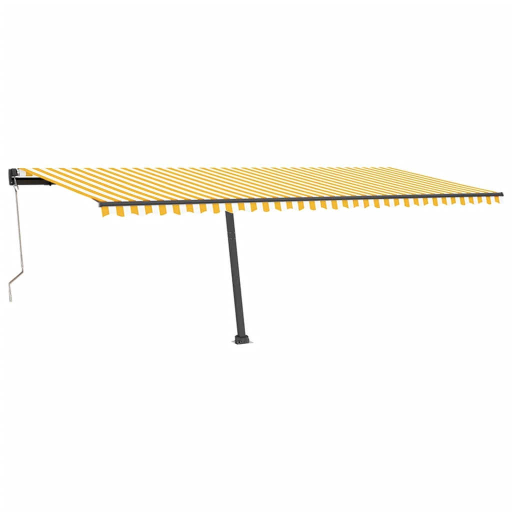 vidaXL Copertină autonomă retractabilă automat galben & alb 600x350 cm vidaXL Copertină autonomă retractabilă automat galben & alb 600x350 cm