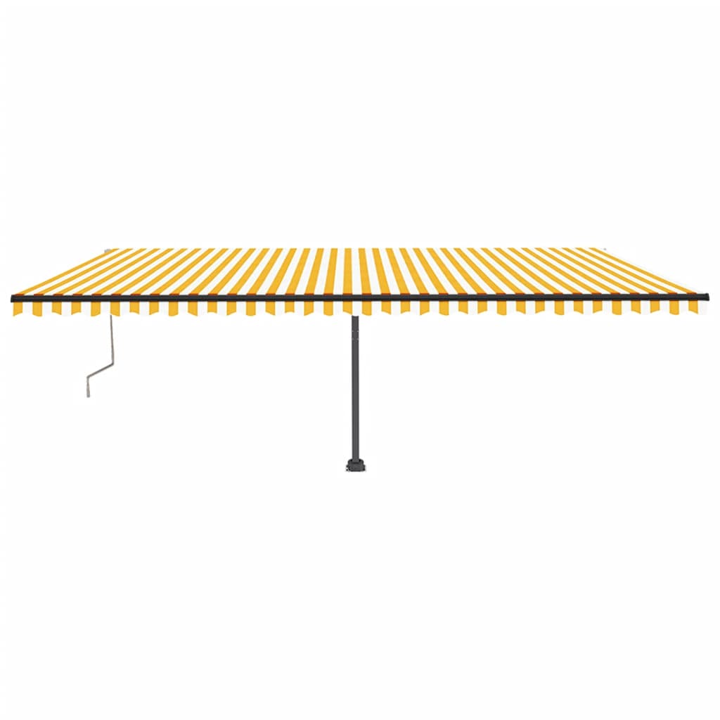 vidaXL Copertină autonomă retractabilă automat galben & alb 600x350 cm vidaXL Copertină autonomă retractabilă automat galben & alb 600x350 cm