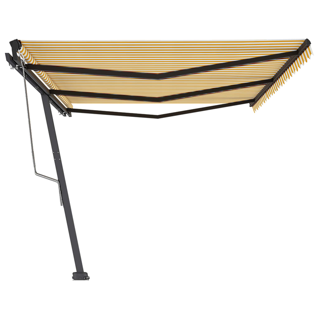 vidaXL Copertină autonomă retractabilă automat galben & alb 600x350 cm vidaXL Copertină autonomă retractabilă automat galben & alb 600x350 cm