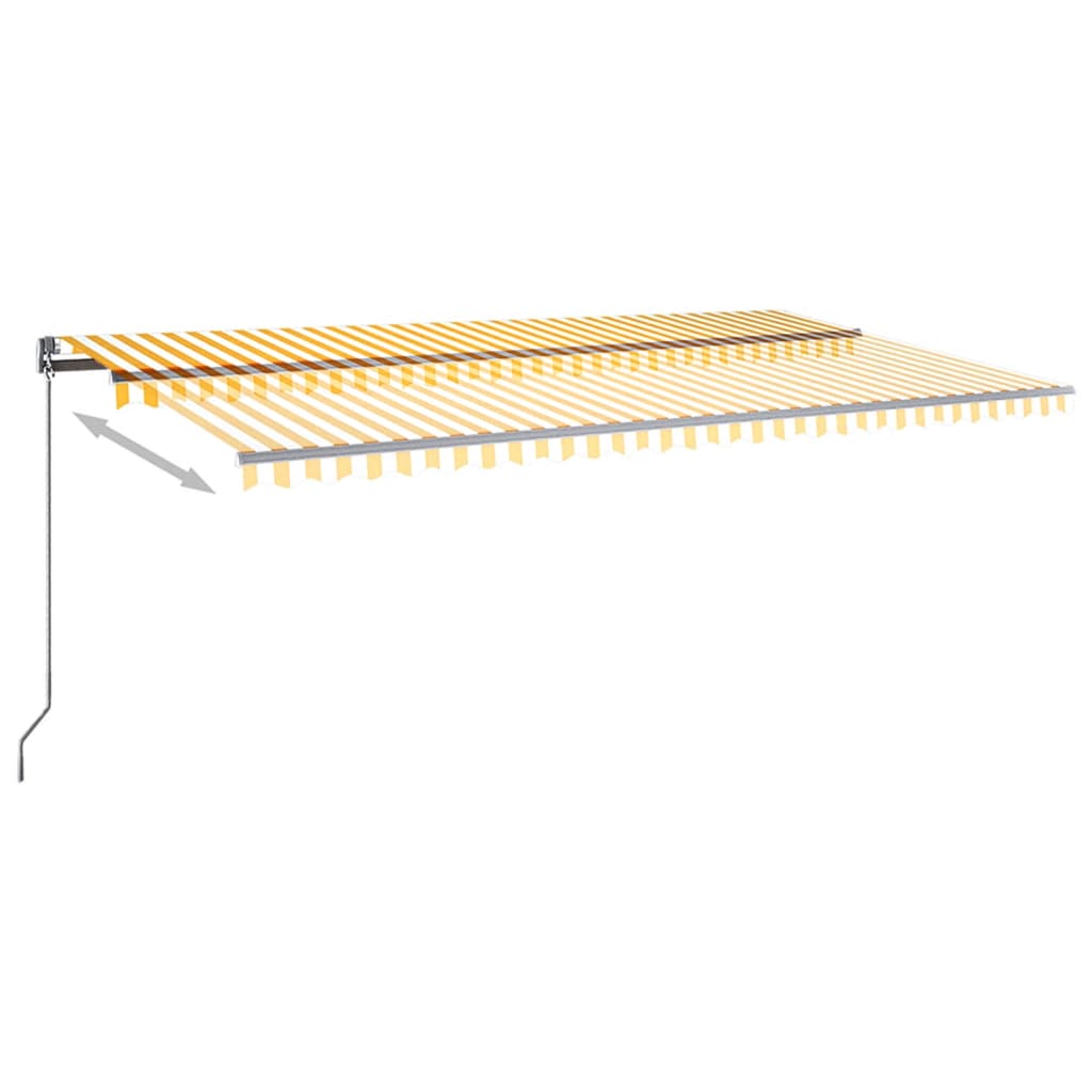 vidaXL Copertină autonomă retractabilă automat galben & alb 600x350 cm vidaXL Copertină autonomă retractabilă automat galben & alb 600x350 cm