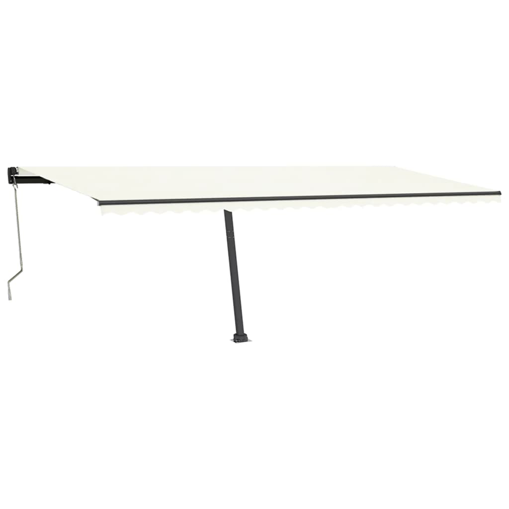 vidaXL Copertină automată cu senzor vânt & LED, crem, 600x350 cm