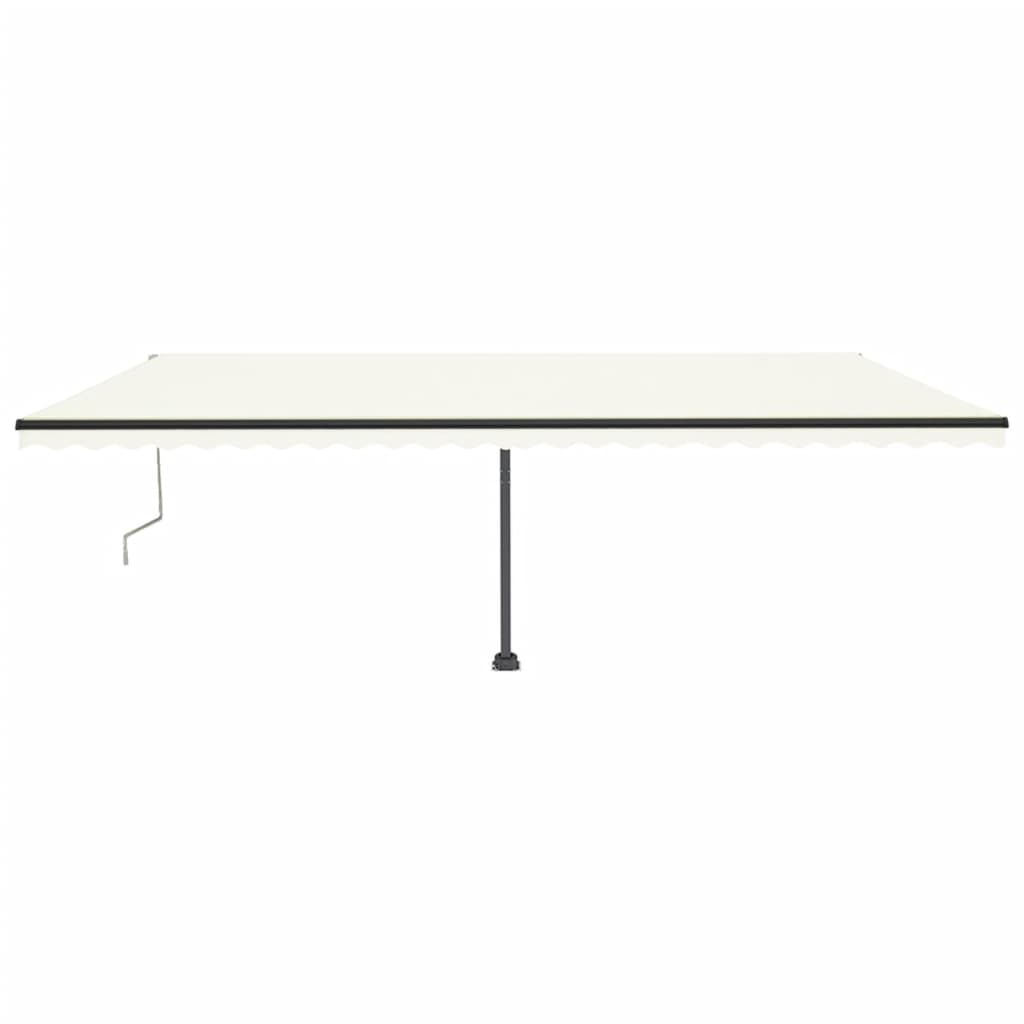 vidaXL Copertină automată cu senzor vânt & LED, crem, 600x350 cm