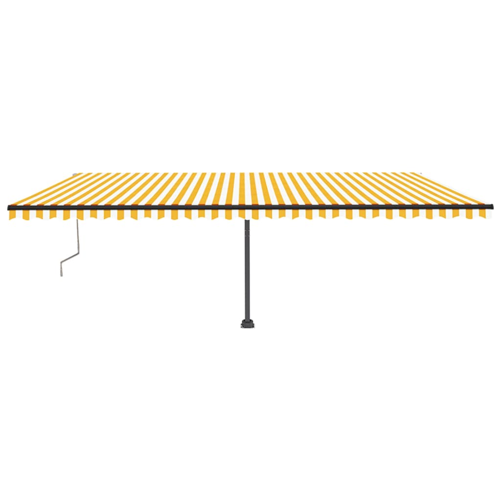 vidaXL Copertină automată cu senzor vânt&LED, galben/alb, 600x350 cm vidaXL Copertină automată cu senzor vânt&LED, galben/alb, 600x350 cm