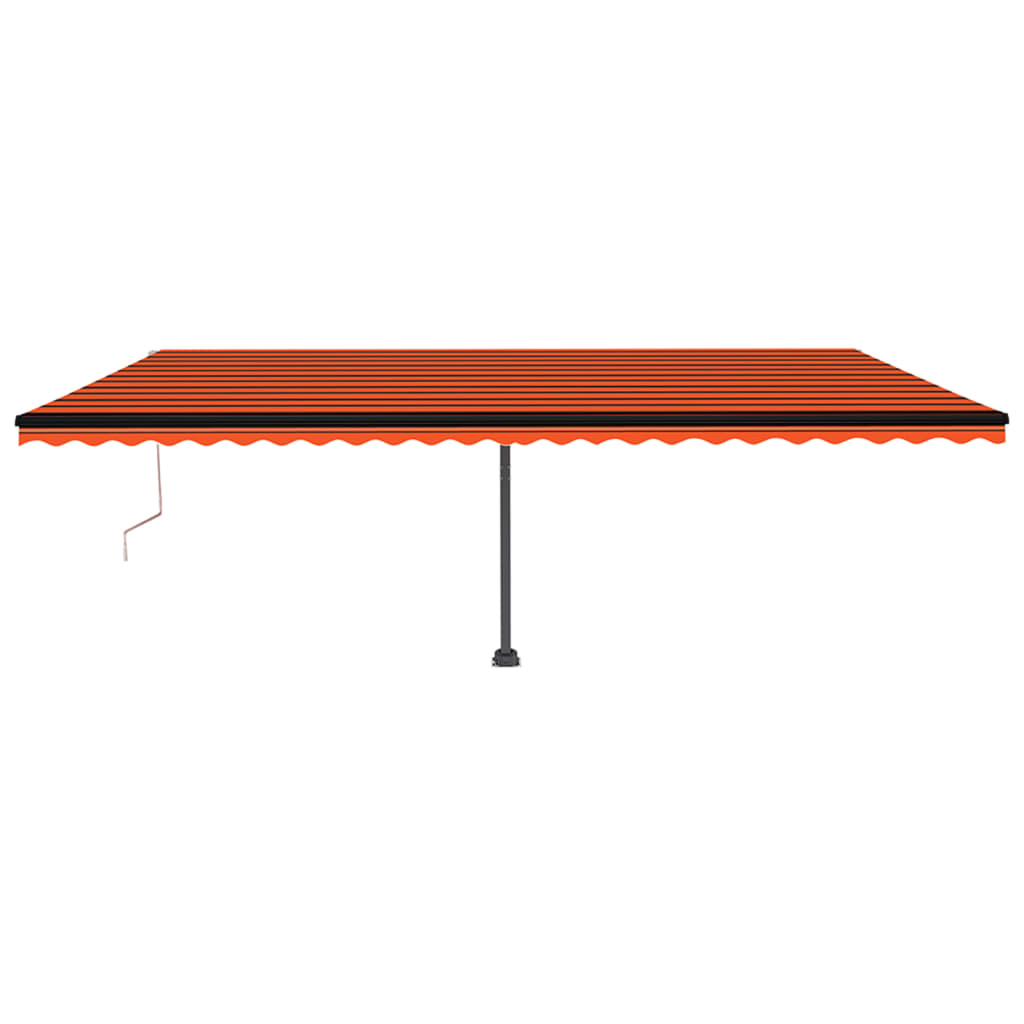 vidaXL Copertină automată cu senzor vânt & LED, oranj/maro, 600x350 cm vidaXL Copertină automată cu senzor vânt & LED, oranj/maro, 600x350 cm