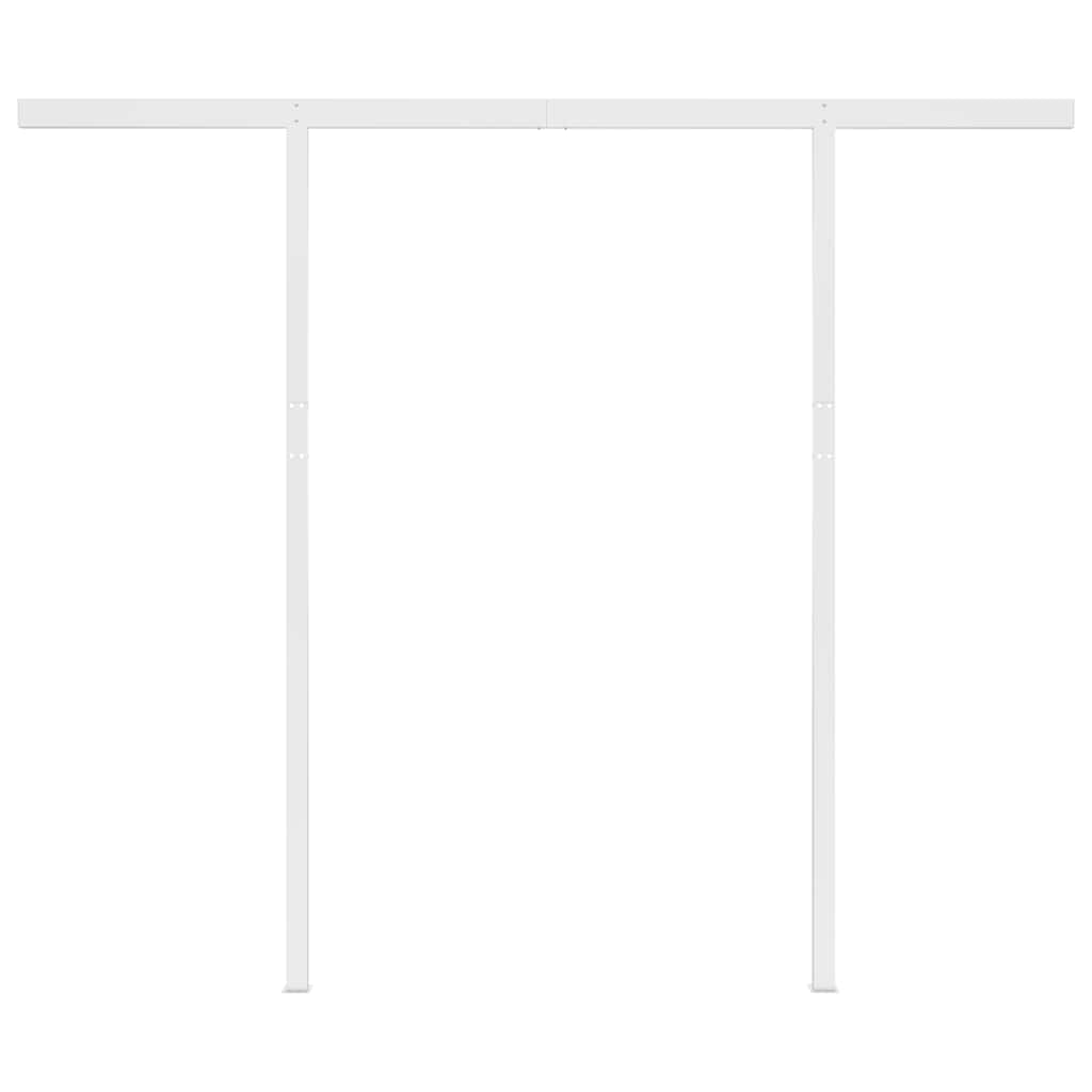 vidaXL Copertină retractabilă manual cu stâlpi, crem, 3x2,5 m