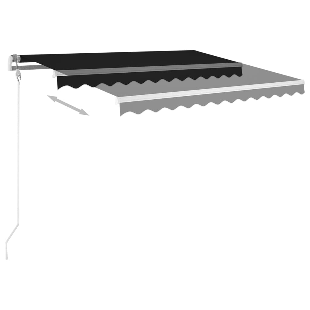 vidaXL Copertină retractabilă manual cu LED, antracit, 3x2,5 m vidaXL Copertină retractabilă manual cu LED, antracit, 3x2,5 m