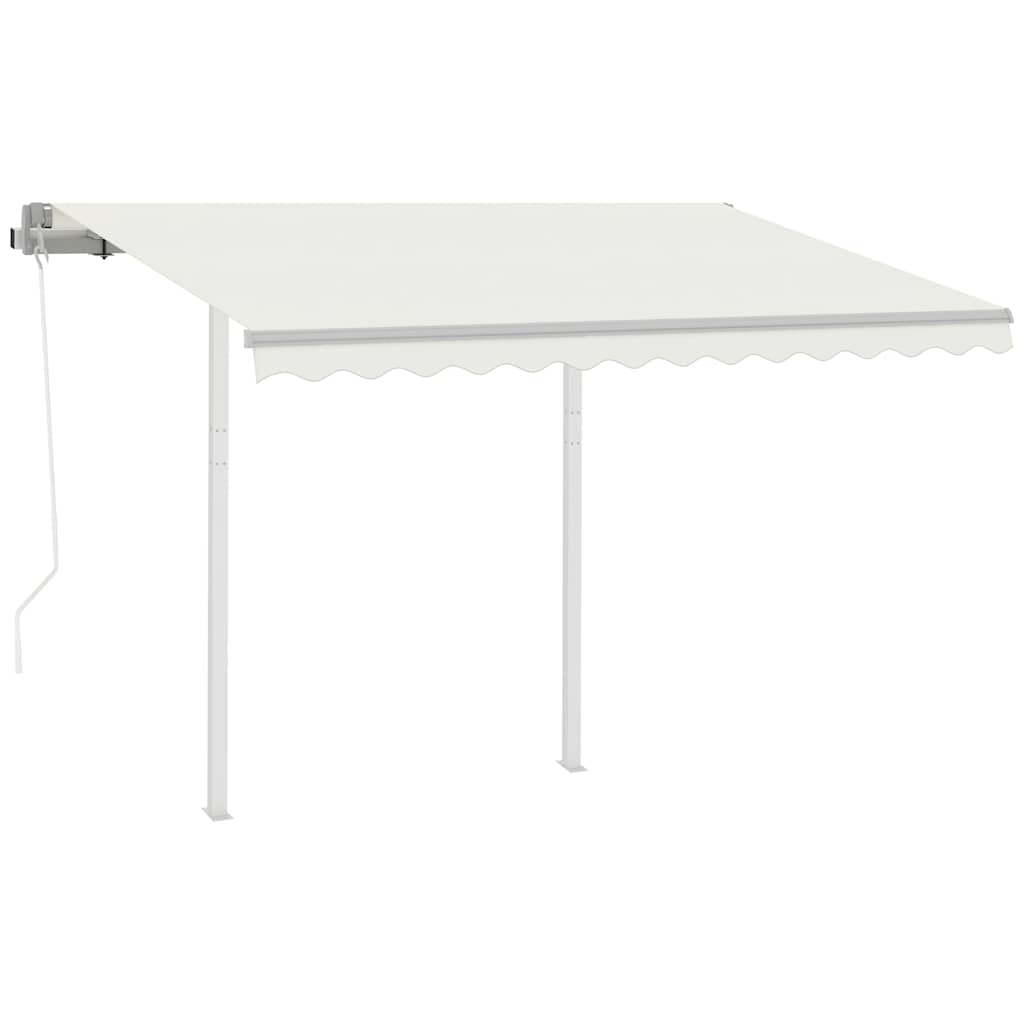 vidaXL Copertină retractabilă automat cu stâlpi, crem, 3x2,5 m vidaXL Copertină retractabilă automat cu stâlpi, crem, 3x2,5 m