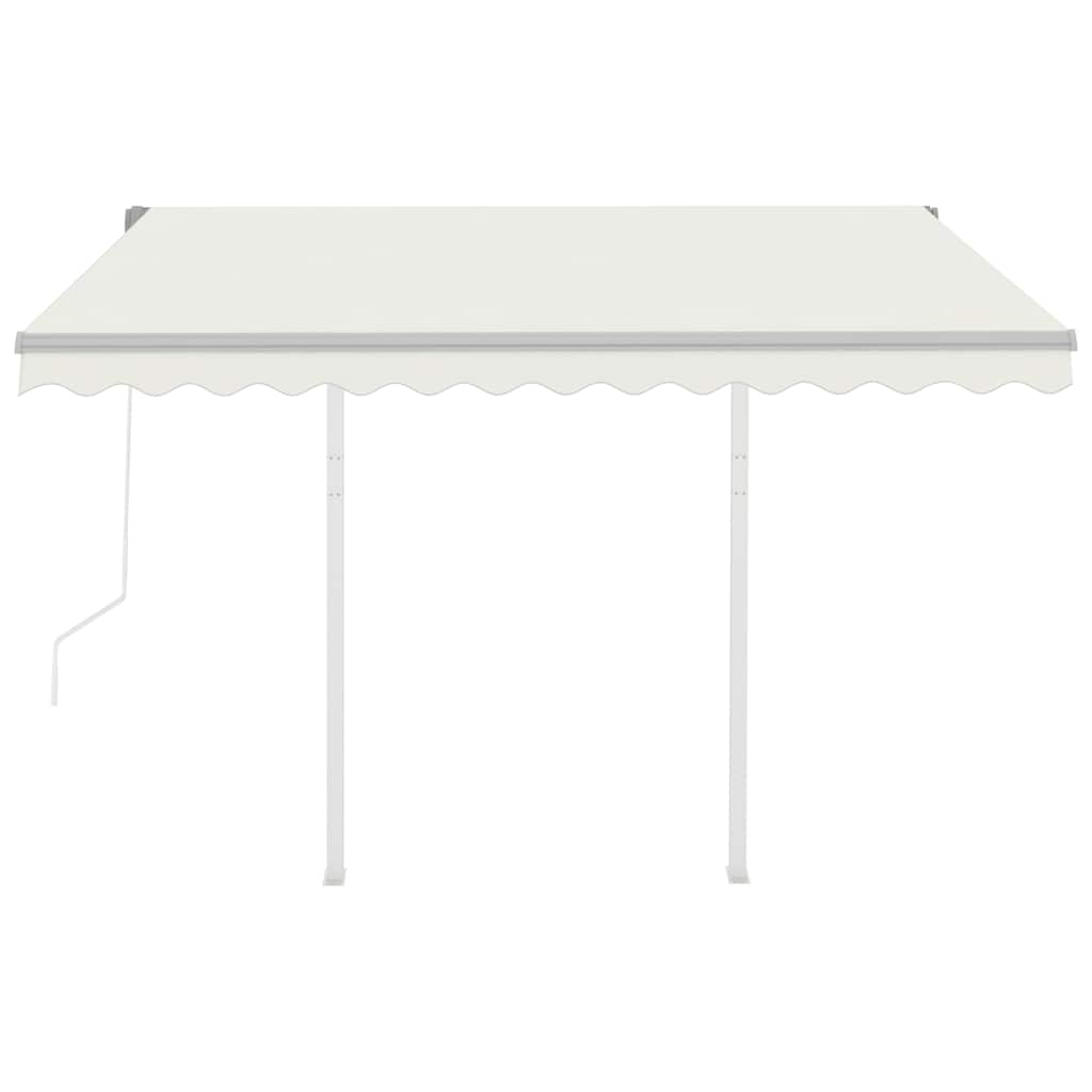 vidaXL Copertină retractabilă automat cu stâlpi, crem, 3x2,5 m vidaXL Copertină retractabilă automat cu stâlpi, crem, 3x2,5 m