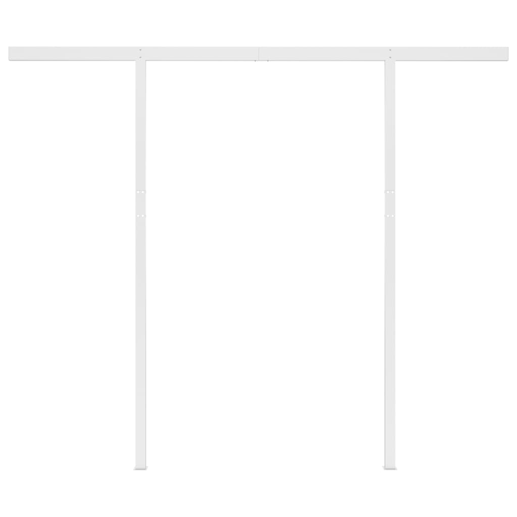 vidaXL Copertină retractabilă automat cu stâlpi, galben/alb, 3x2,5 m vidaXL Copertină retractabilă automat cu stâlpi, galben/alb, 3x2,5 m