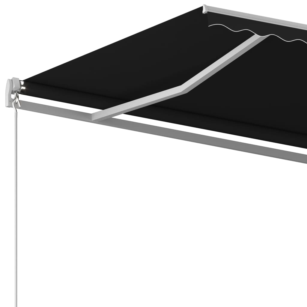 vidaXL Copertină retractabilă automat cu stâlpi, antracit, 3x2,5 m vidaXL Copertină retractabilă automat cu stâlpi, antracit, 3x2,5 m