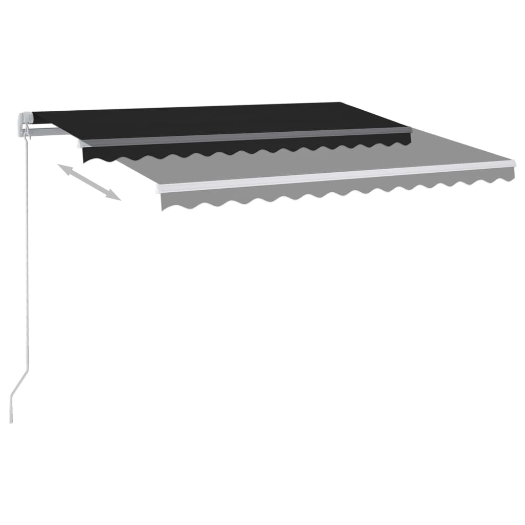 vidaXL Copertină retractabilă automat cu stâlpi, antracit, 3x2,5 m vidaXL Copertină retractabilă automat cu stâlpi, antracit, 3x2,5 m