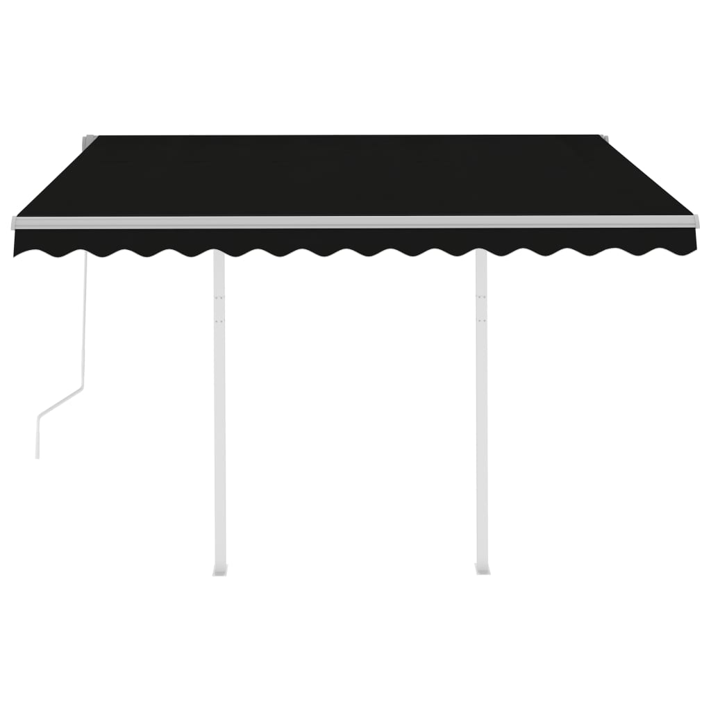 vidaXL Copertină retractabilă automat cu stâlpi, antracit, 3x2,5 m vidaXL Copertină retractabilă automat cu stâlpi, antracit, 3x2,5 m