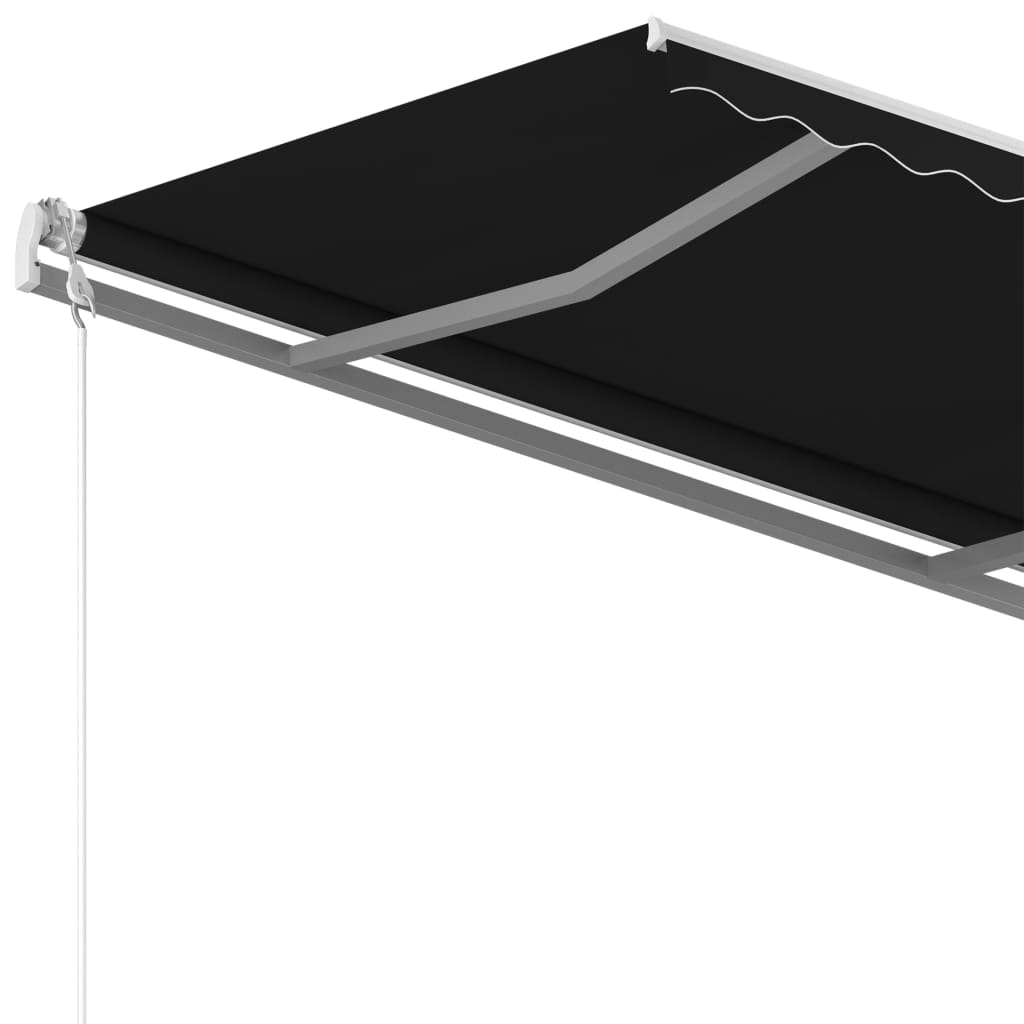 vidaXL Copertină retractabilă manual cu stâlpi, antracit, 3,5x2,5 m vidaXL Copertină retractabilă manual cu stâlpi, antracit, 3,5x2,5 m