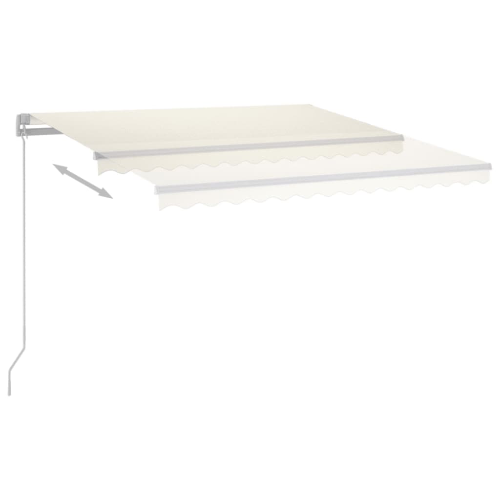 vidaXL Copertină retractabilă automat cu stâlpi, crem, 3,5x2,5 m vidaXL Copertină retractabilă automat cu stâlpi, crem, 3,5x2,5 m