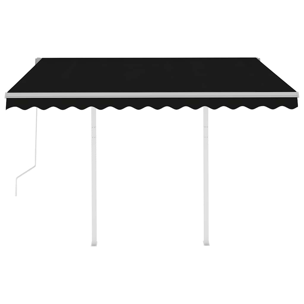 vidaXL Copertină retractabilă automat cu stâlpi, antracit, 3,5x2,5 m