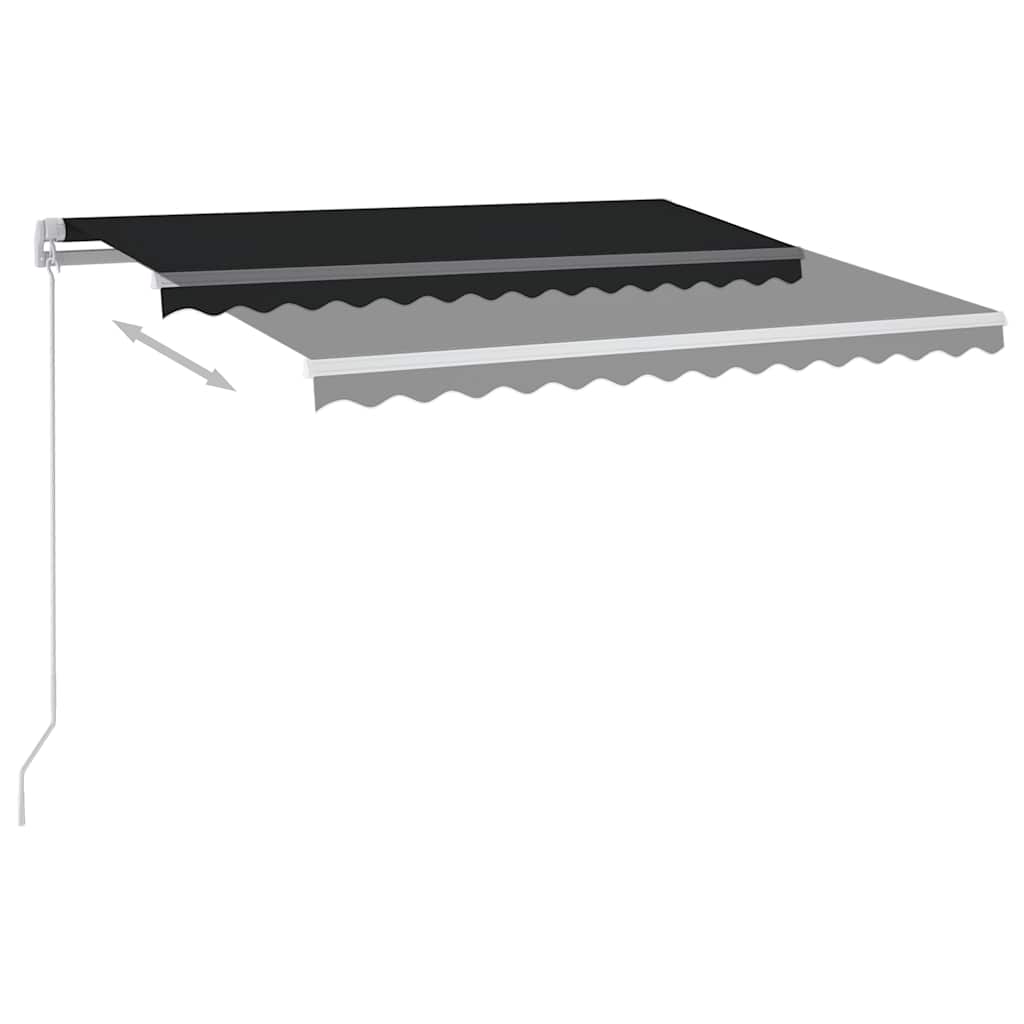 vidaXL Copertină retractabilă automat cu stâlpi, antracit, 3,5x2,5 m