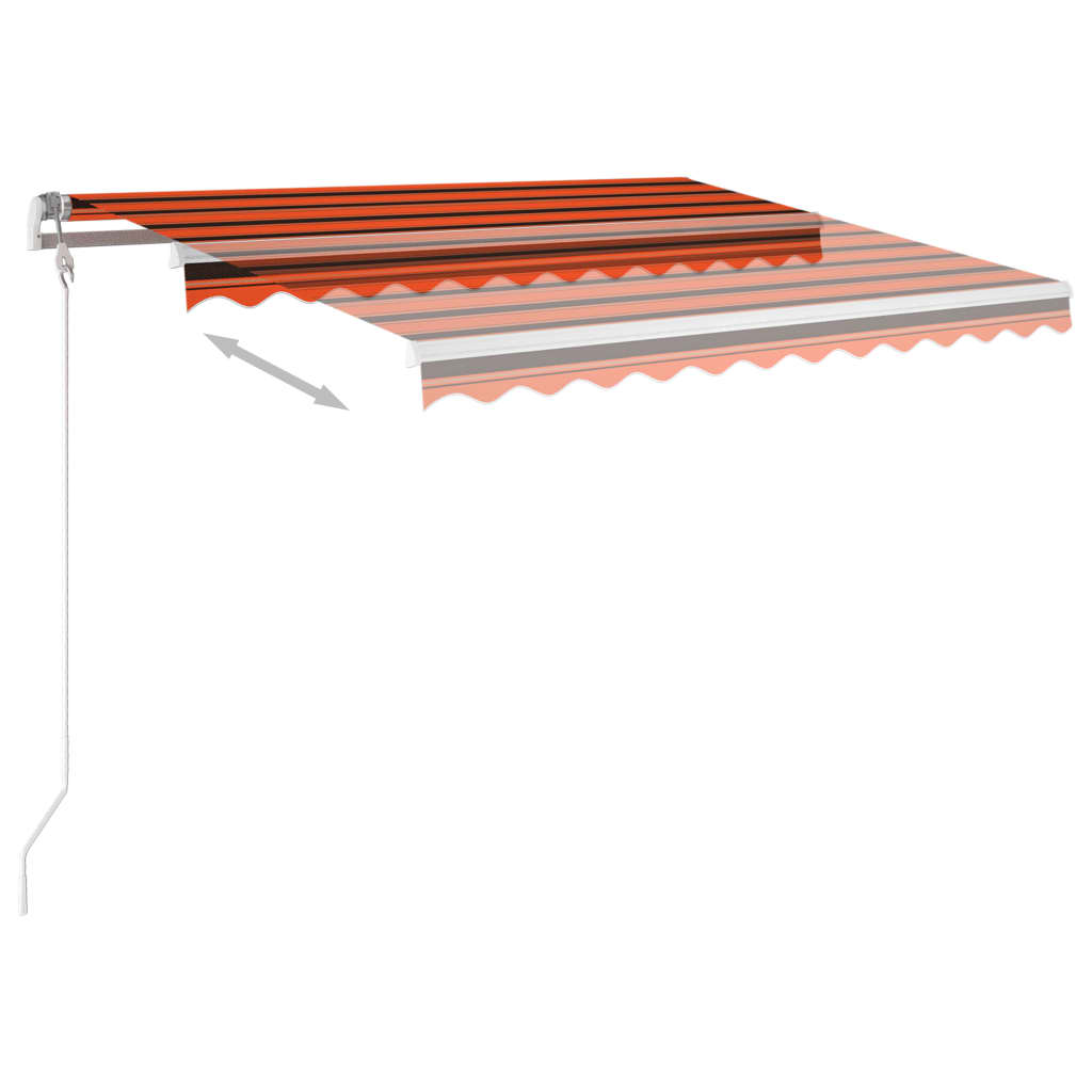 vidaXL Copertină retractabilă automat stâlpi portocaliu/maro 3,5x2,5 m