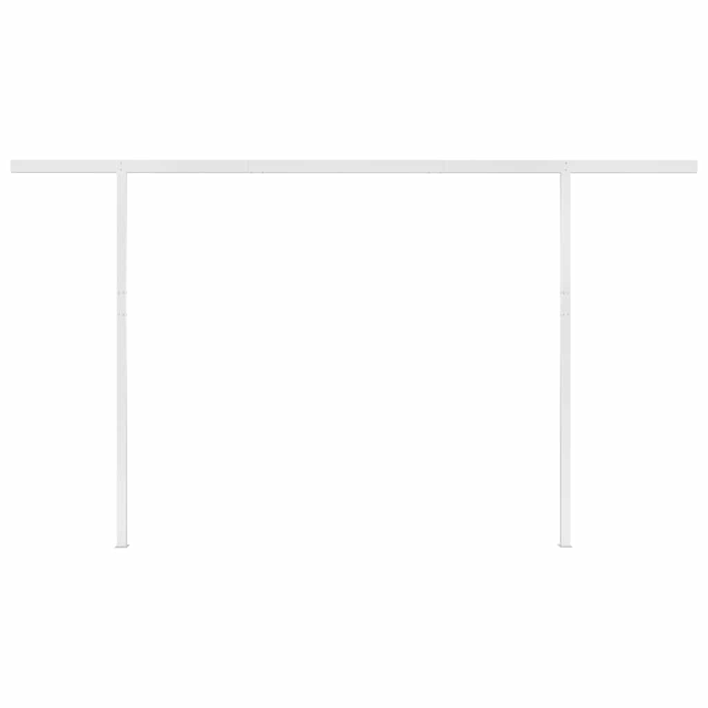 vidaXL Copertină retractabilă manual, cu LED, crem, 4x3 m vidaXL Copertină retractabilă manual, cu LED, crem, 4x3 m