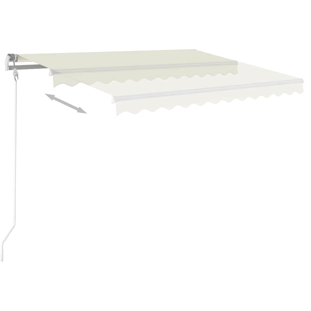 vidaXL Copertină retractabilă automat, cu stâlpi, crem, 4x3 m vidaXL Copertină retractabilă automat, cu stâlpi, crem, 4x3 m