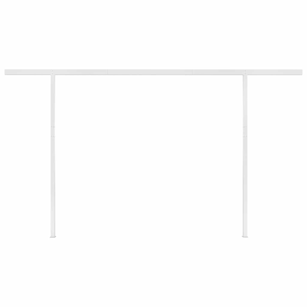 vidaXL Copertină retractabilă automat, cu stâlpi, galben&alb, 4x3 m vidaXL Copertină retractabilă automat, cu stâlpi, galben&alb, 4x3 m