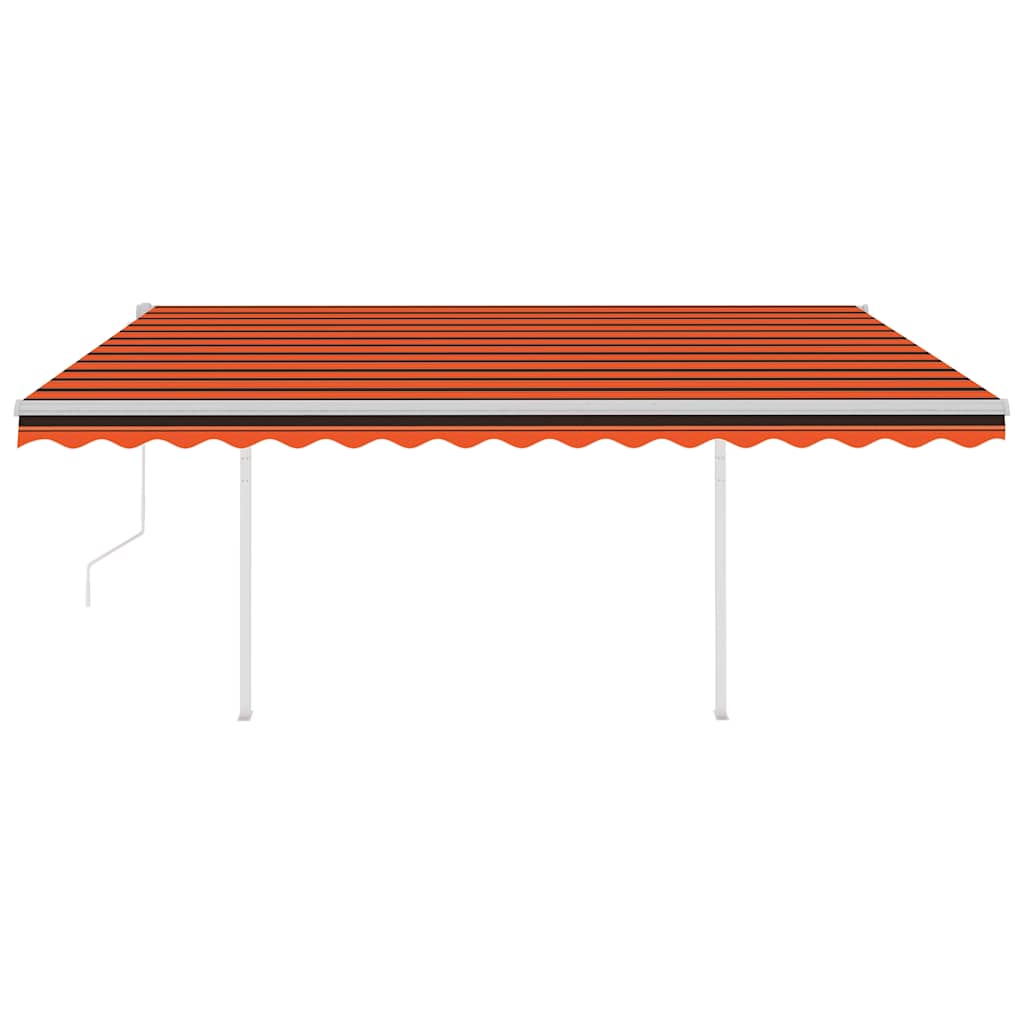 vidaXL Copertină retractabilă automat cu stâlpi, portocaliu&maro 4x3 m