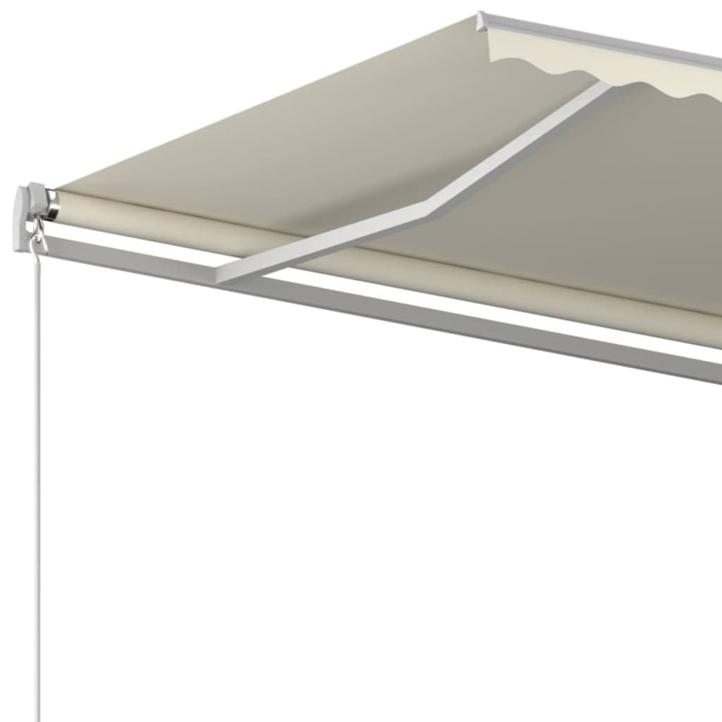 vidaXL Copertină retractabilă automat, cu stâlpi, crem, 4,5x3 m vidaXL Copertină retractabilă automat, cu stâlpi, crem, 4,5x3 m