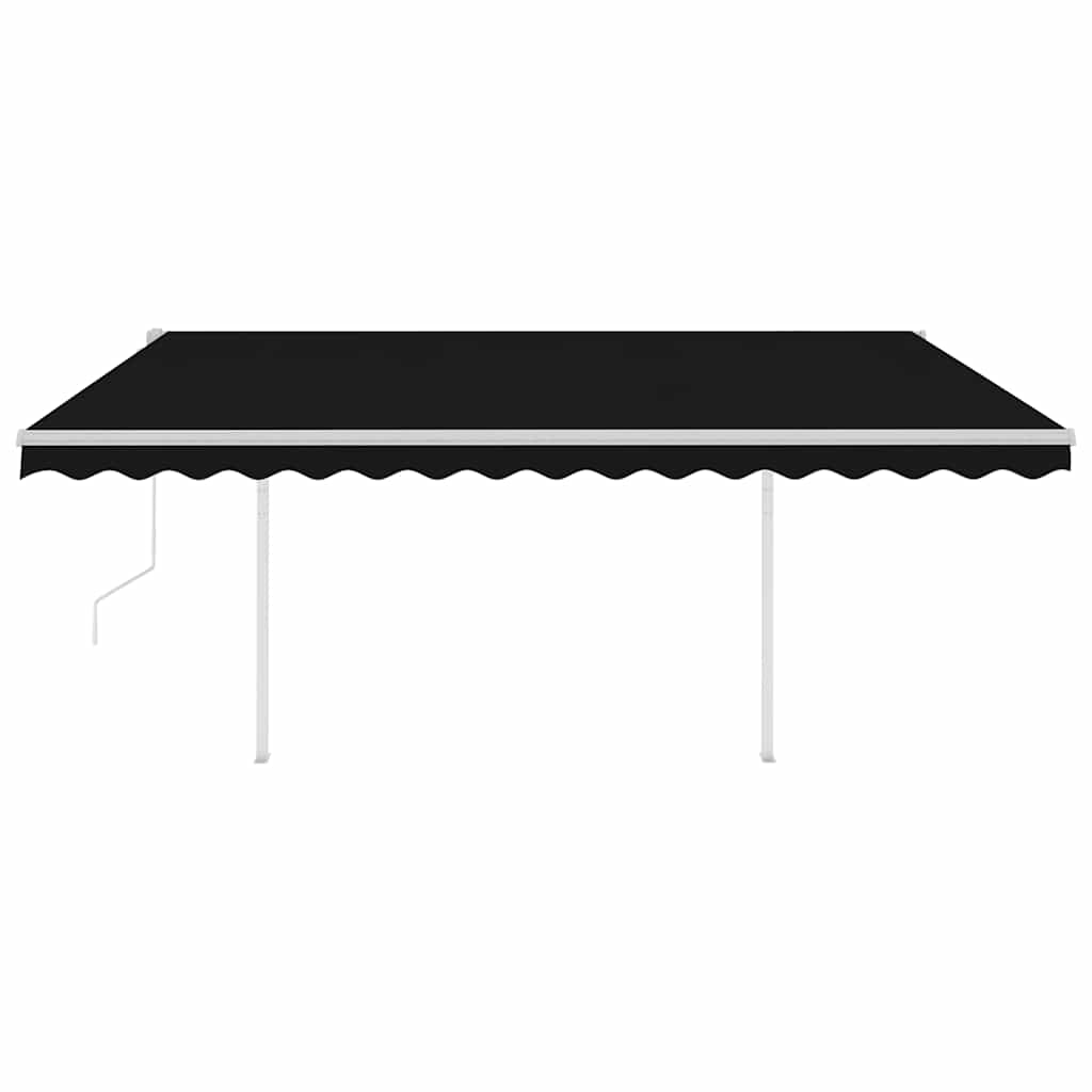 vidaXL Copertină retractabilă automat, cu stâlpi, antracit, 4,5x3 m vidaXL Copertină retractabilă automat, cu stâlpi, antracit, 4,5x3 m