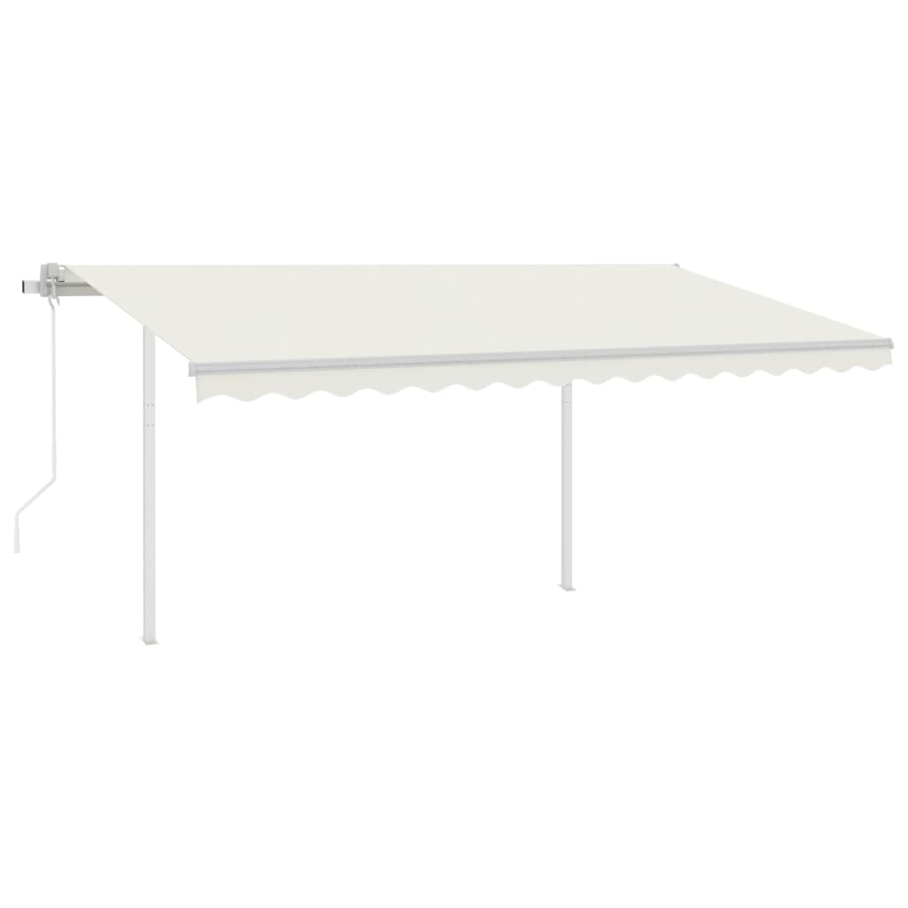 vidaXL Copertină automată cu senzor vânt & LED, crem, 4,5x3 m vidaXL Copertină automată cu senzor vânt & LED, crem, 4,5x3 m
