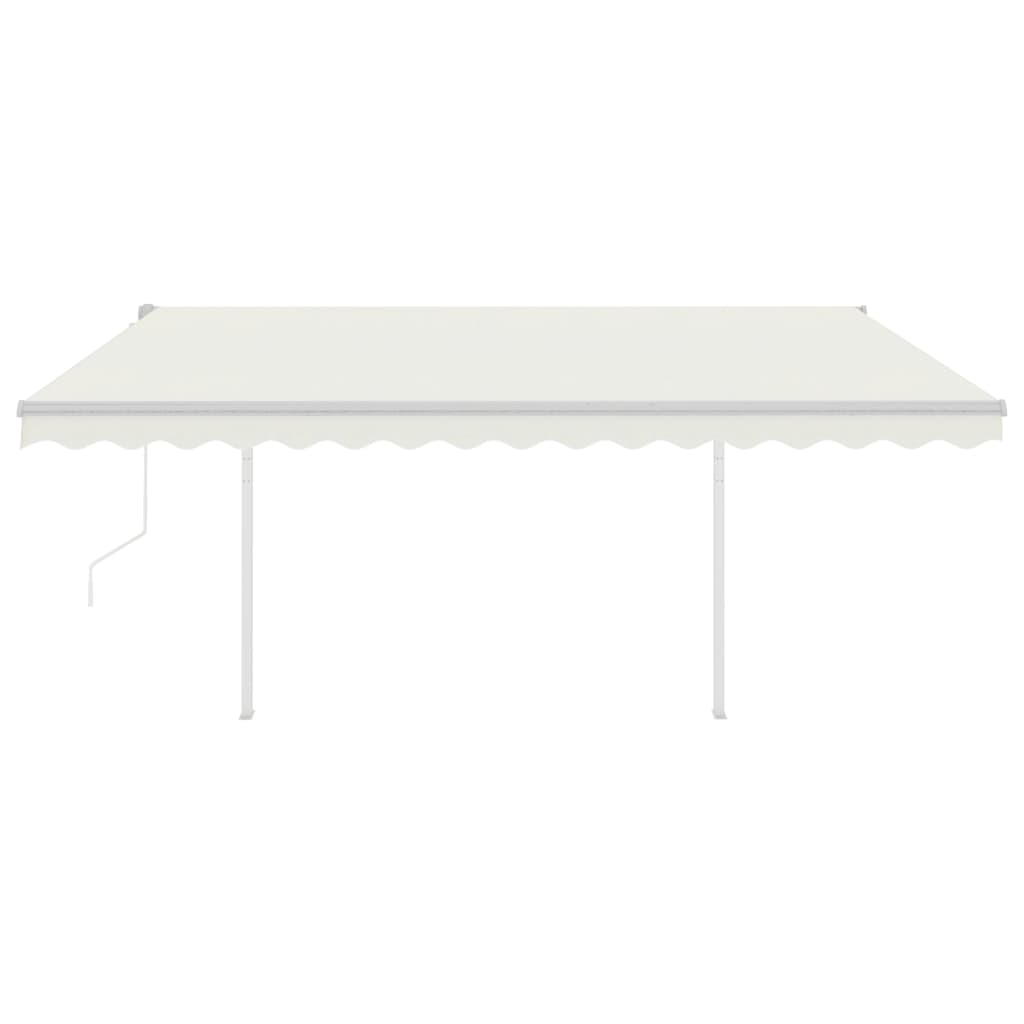 vidaXL Copertină automată cu senzor vânt & LED, crem, 4,5x3 m vidaXL Copertină automată cu senzor vânt & LED, crem, 4,5x3 m