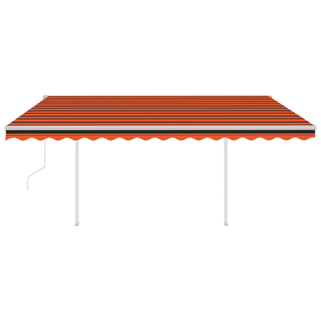 vidaXL Copertină automată cu senzor vânt&LED, portocaliu/maro, 4,5x3 m vidaXL Copertină automată cu senzor vânt&LED, portocaliu/maro, 4,5x3 m