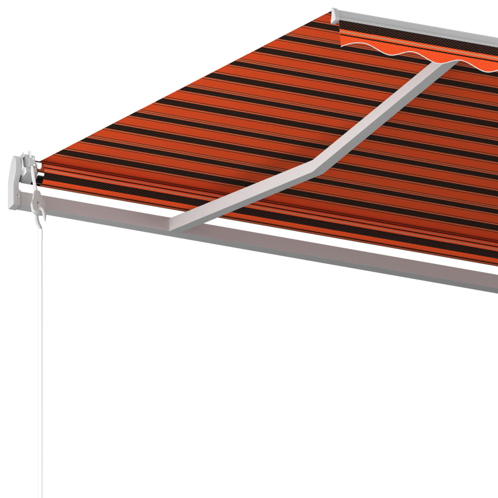 vidaXL Copertină retractabilă manual cu stâlpi portocaliu/maro 6x3 m