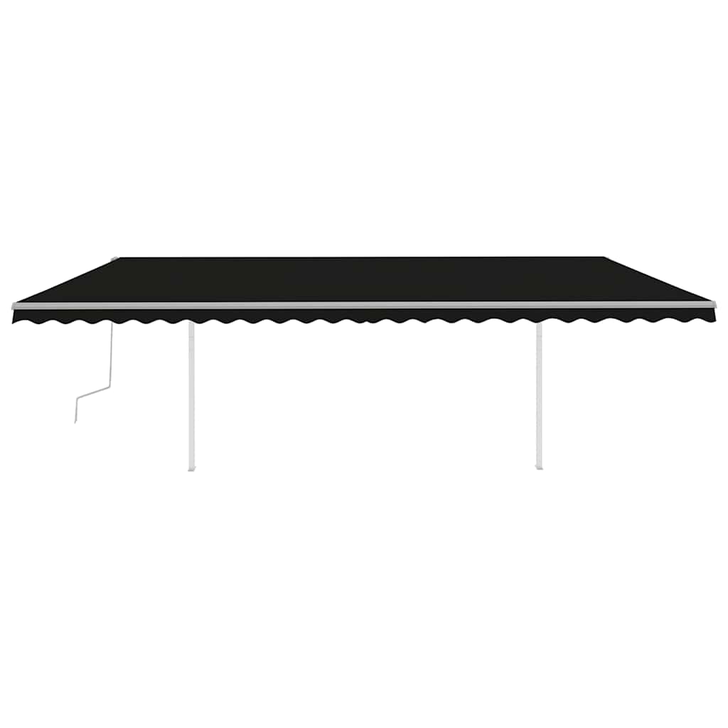 vidaXL Copertină retractabilă manual cu LED, antracit, 6x3 m