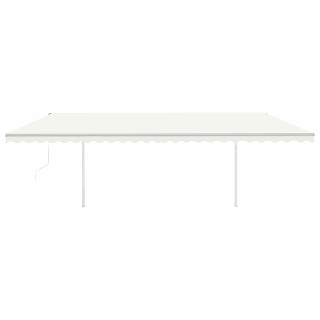 vidaXL Copertină retractabilă automat, cu stâlpi, crem, 6x3 m vidaXL Copertină retractabilă automat, cu stâlpi, crem, 6x3 m