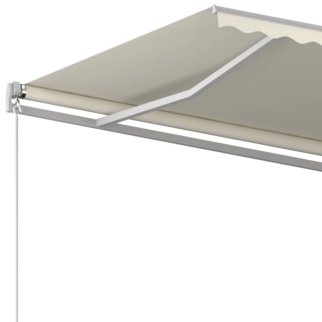 vidaXL Copertină retractabilă automat, cu stâlpi, crem, 6x3 m vidaXL Copertină retractabilă automat, cu stâlpi, crem, 6x3 m