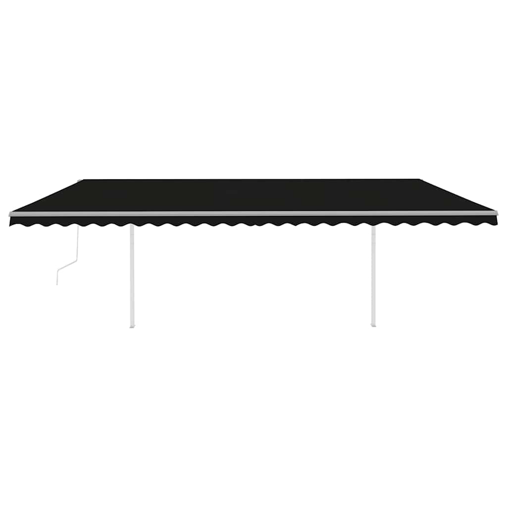 vidaXL Copertină retractabilă automat, cu stâlpi, antracit, 6x3 m