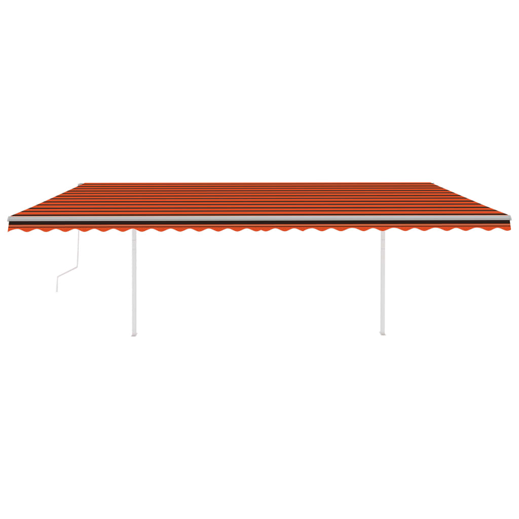 vidaXL Copertină retractabilă automat, stâlpi, portocaliu&maro, 6x3 m