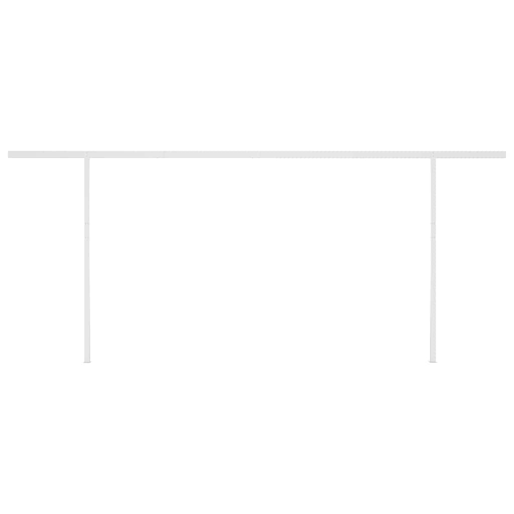 vidaXL Copertină automată cu senzor vânt & LED, crem, 6x3 m