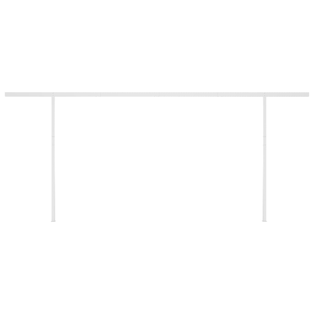 vidaXL Copertină automată cu senzor vânt & LED, galben&alb, 6x3 m