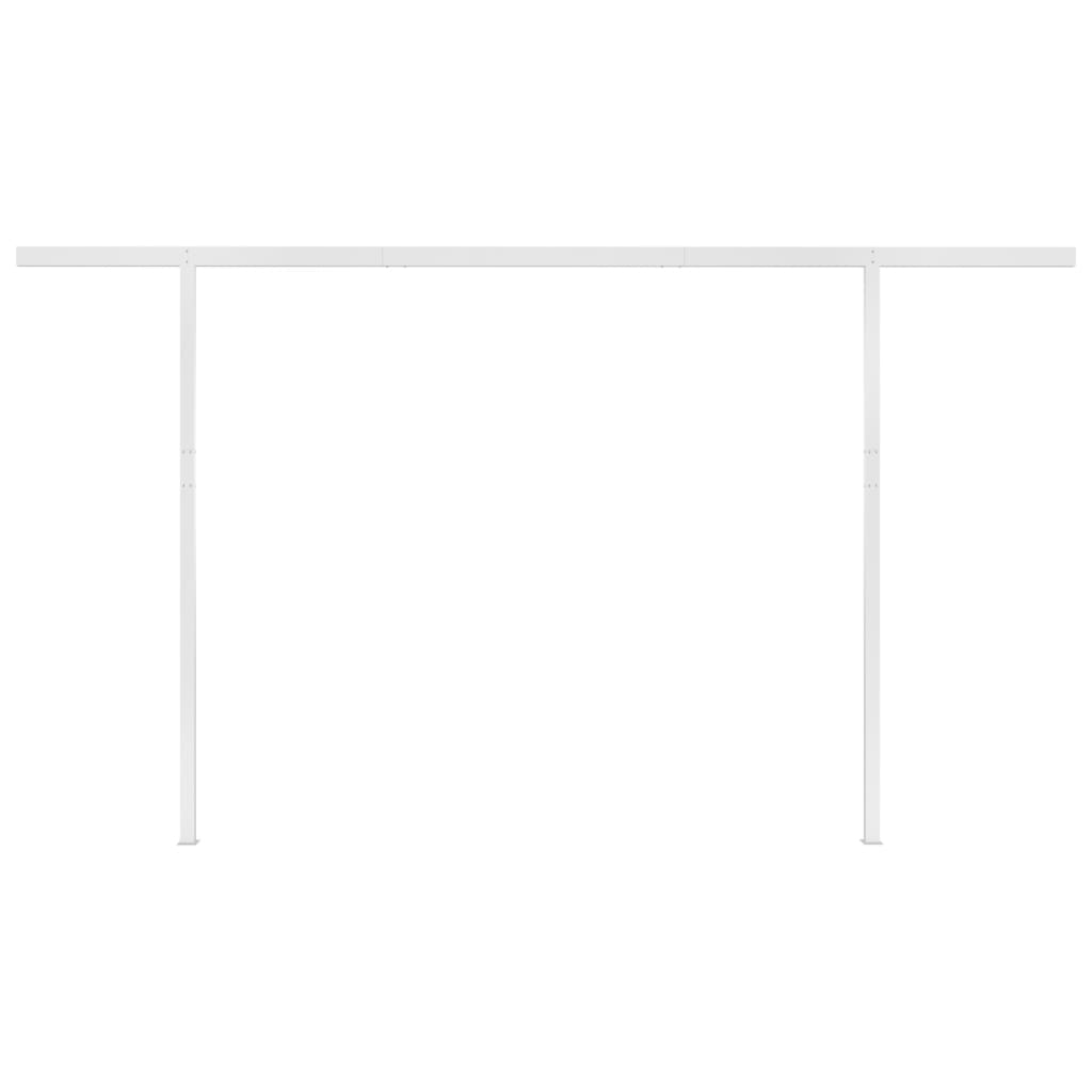 vidaXL Copertină retractabilă manual, cu stâlpi, crem, 4x3,5 m