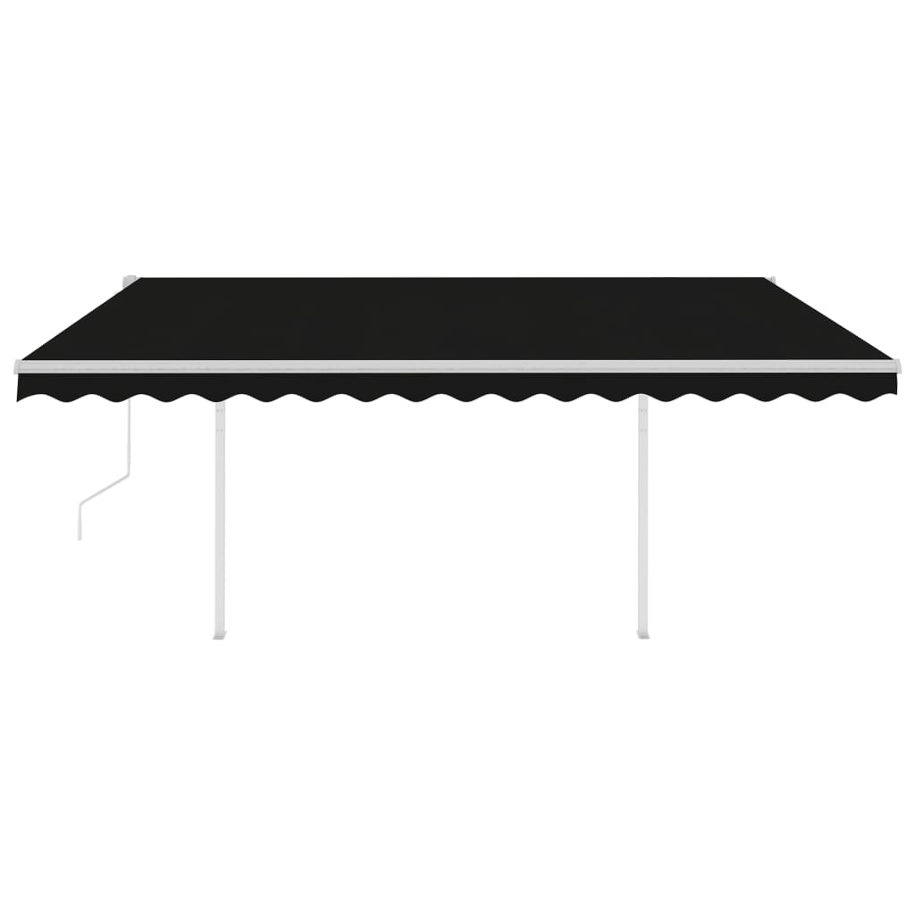 vidaXL Copertină retractabilă automat, cu stâlpi, antracit, 4x3,5 m