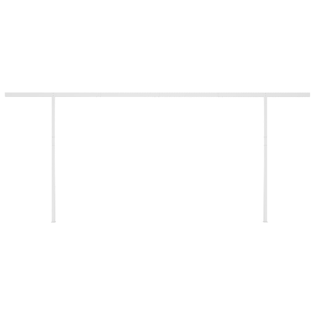 vidaXL Copertină automată cu LED&senzor vânt, galben/alb, 5x3,5 m