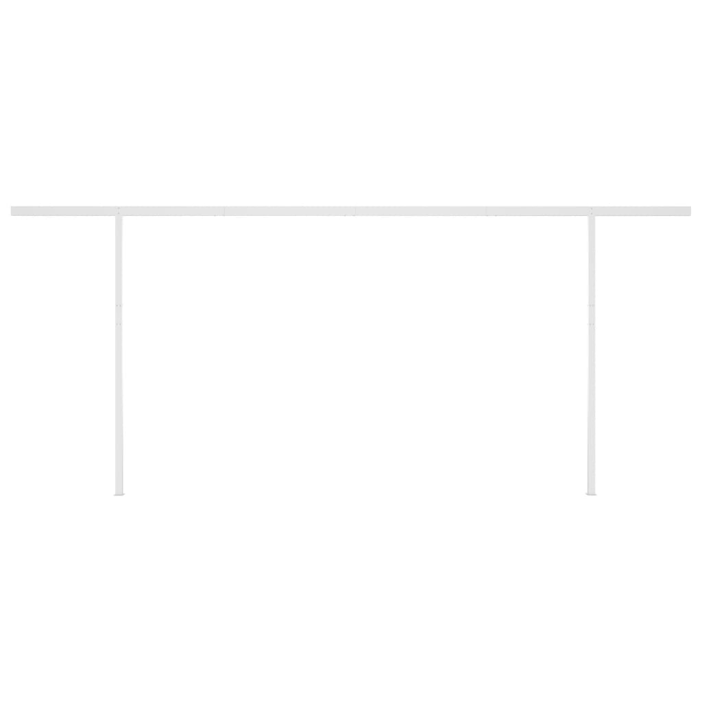 vidaXL Copertină retractabilă manual cu stâlpi, albastru/alb, 6x3,5 m