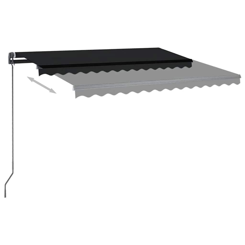 vidaXL Copertină retractabilă manual cu LED, antracit, 3x2,5 m vidaXL Copertină retractabilă manual cu LED, antracit, 3x2,5 m