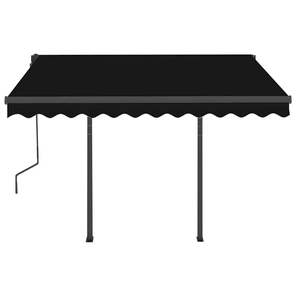 vidaXL Copertină retractabilă manual cu LED, antracit, 3x2,5 m vidaXL Copertină retractabilă manual cu LED, antracit, 3x2,5 m