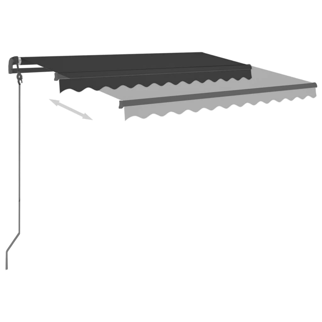vidaXL Copertină retractabilă automat cu stâlpi, antracit, 3x2,5 m